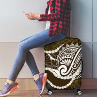 Aloha Hawaii Kalo Pikake Lei Luggage Cover Chest Tattoo Gold Hawaiian Pattern