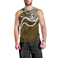 Aloha Hawaii Kalo Pikake Lei Men Tank Top Chest Tattoo Gold Hawaiian Pattern