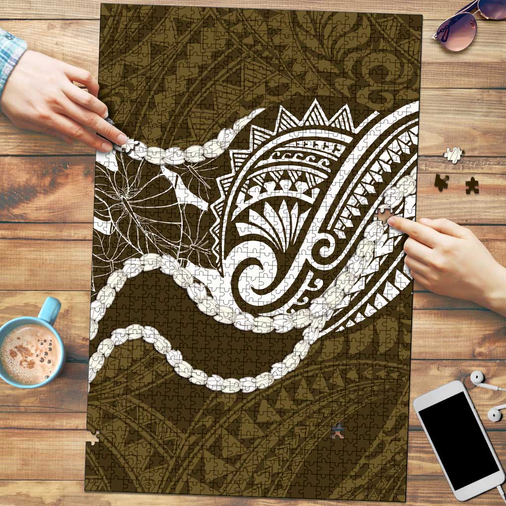 Aloha Hawaii Kalo Pikake Lei Puzzle Chest Tattoo Gold Hawaiian Pattern