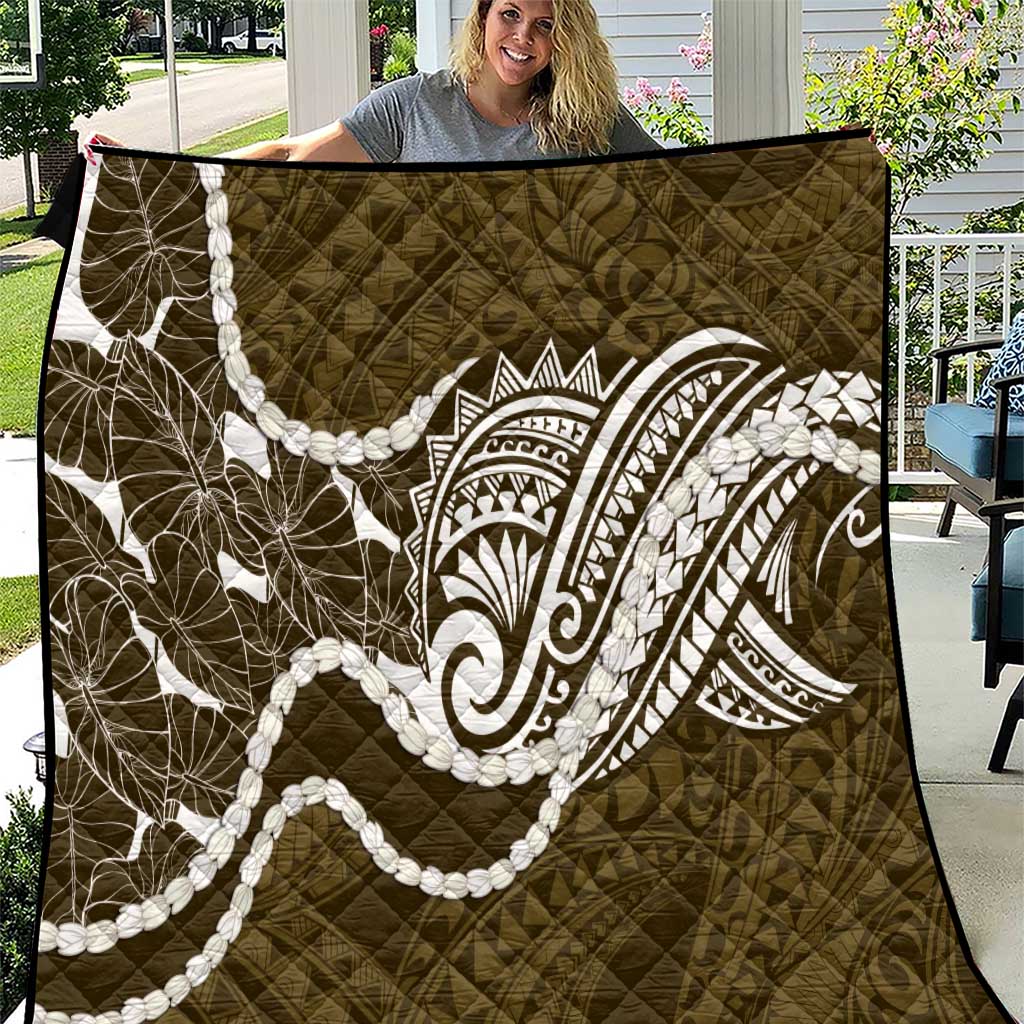 Aloha Hawaii Kalo Pikake Lei Quilt Chest Tattoo Gold Hawaiian Pattern