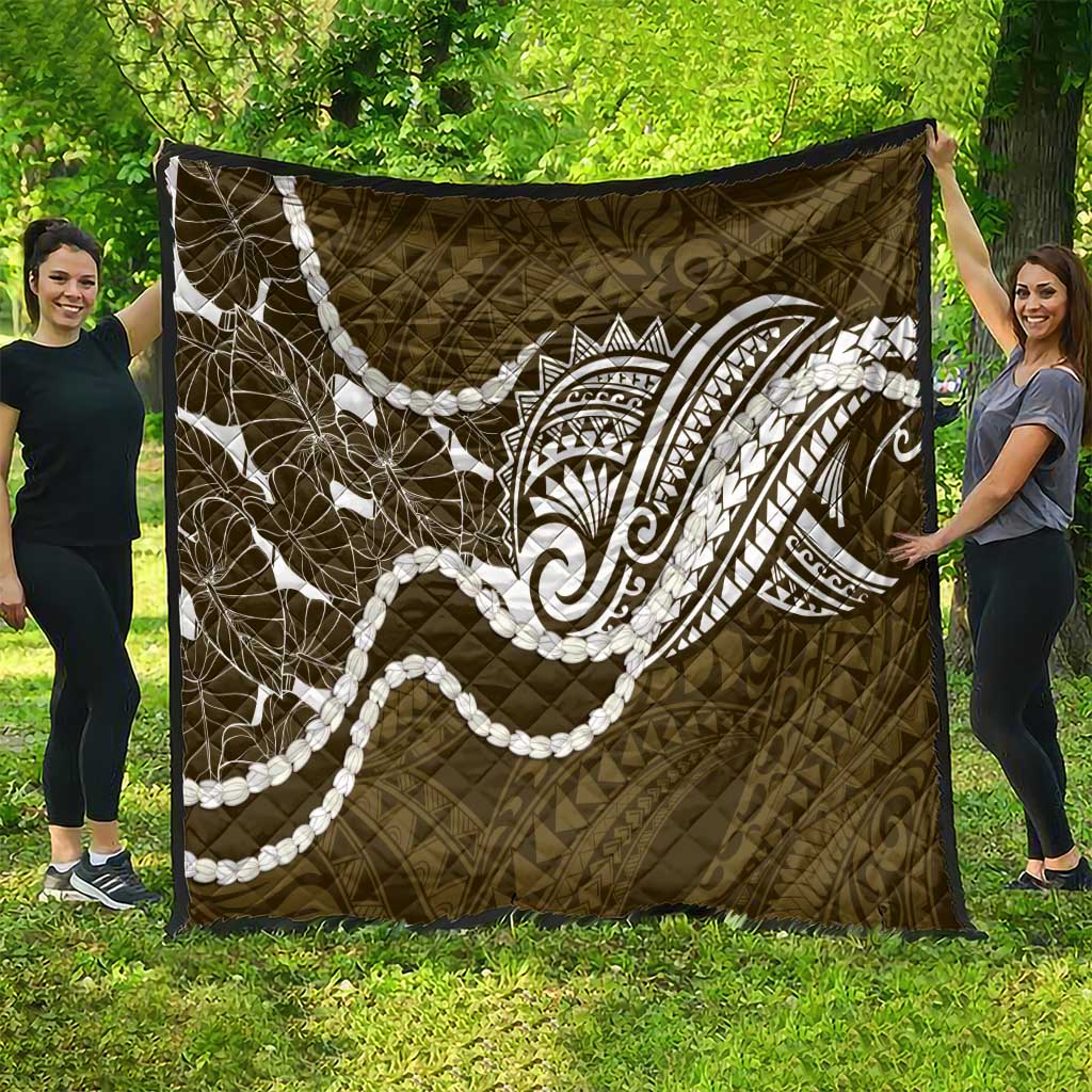 Aloha Hawaii Kalo Pikake Lei Quilt Chest Tattoo Gold Hawaiian Pattern