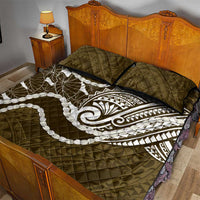 Aloha Hawaii Kalo Pikake Lei Quilt Bed Set Chest Tattoo Gold Hawaiian Pattern