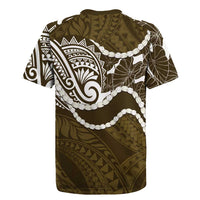Aloha Hawaii Kalo Pikake Lei Rugby Jersey Chest Tattoo Gold Hawaiian Pattern