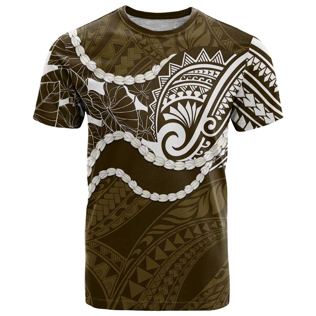 Aloha Hawaii Kalo Pikake Lei T Shirt Chest Tattoo Gold Hawaiian Pattern