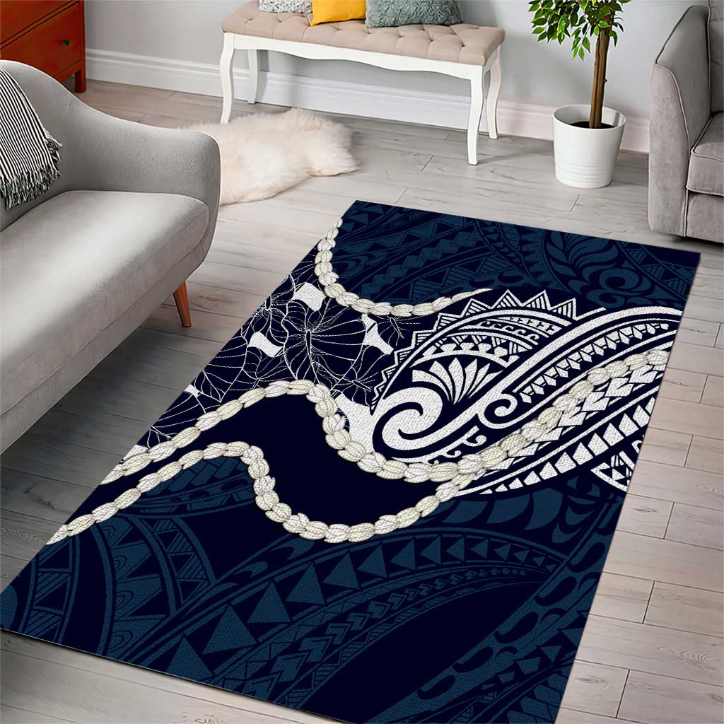 Aloha Hawaii Kalo Pikake Lei Area Rug Chest Tattoo Oxford Blue Hawaiian Pattern