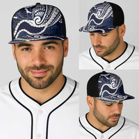 Aloha Hawaii Kalo Pikake Lei Baseball Net Cap Chest Tattoo Oxford Blue Hawaiian Pattern