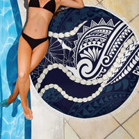 Aloha Hawaii Kalo Pikake Lei Beach Blanket Chest Tattoo Oxford Blue Hawaiian Pattern
