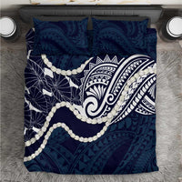 Aloha Hawaii Kalo Pikake Lei Bedding Set Chest Tattoo Oxford Blue Hawaiian Pattern