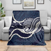 Aloha Hawaii Kalo Pikake Lei Blanket Chest Tattoo Oxford Blue Hawaiian Pattern