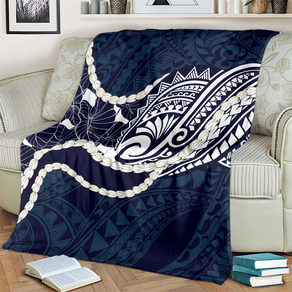 Aloha Hawaii Kalo Pikake Lei Blanket Chest Tattoo Oxford Blue Hawaiian Pattern