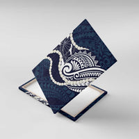 Aloha Hawaii Kalo Pikake Lei Canvas Wall Art Chest Tattoo Oxford Blue Hawaiian Pattern