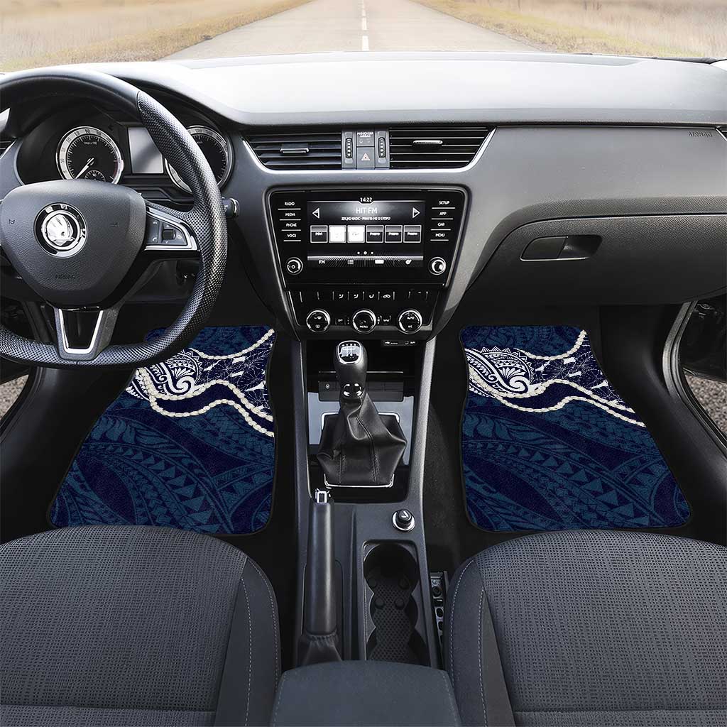 Aloha Hawaii Kalo Pikake Lei Car Mats Chest Tattoo Oxford Blue Hawaiian Pattern