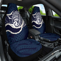 Aloha Hawaii Kalo Pikake Lei Car Seat Cover Chest Tattoo Oxford Blue Hawaiian Pattern