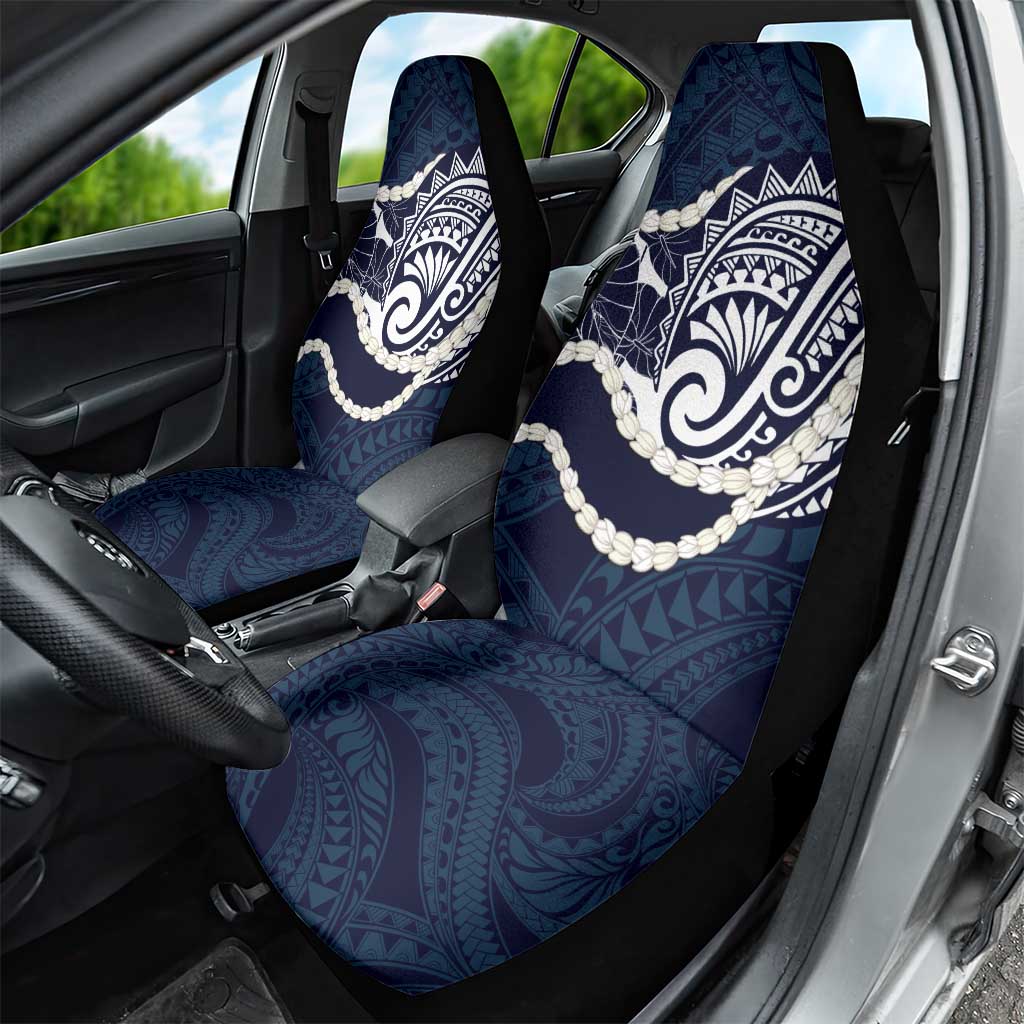 Aloha Hawaii Kalo Pikake Lei Car Seat Cover Chest Tattoo Oxford Blue Hawaiian Pattern
