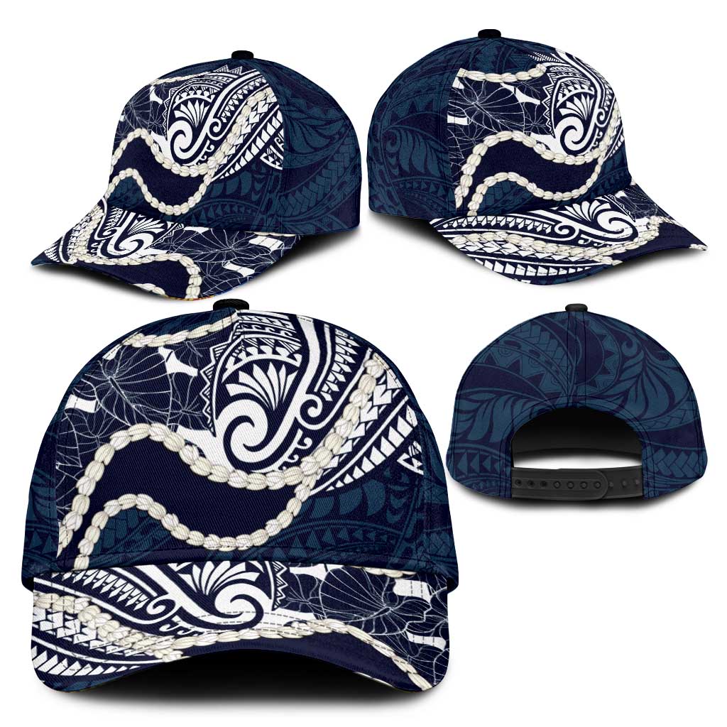 Aloha Hawaii Kalo Pikake Lei Classic Cap Chest Tattoo Oxford Blue Hawaiian Pattern