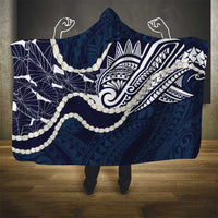 Aloha Hawaii Kalo Pikake Lei Hooded Blanket Chest Tattoo Oxford Blue Hawaiian Pattern