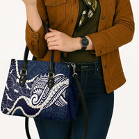 Aloha Hawaii Kalo Pikake Lei Leather Bag Chest Tattoo Oxford Blue Hawaiian Pattern
