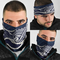Aloha Hawaii Kalo Pikake Lei Neck Gaiter Chest Tattoo Oxford Blue Hawaiian Pattern