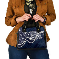 Aloha Hawaii Kalo Pikake Lei Shoulder Handbag Chest Tattoo Oxford Blue Hawaiian Pattern