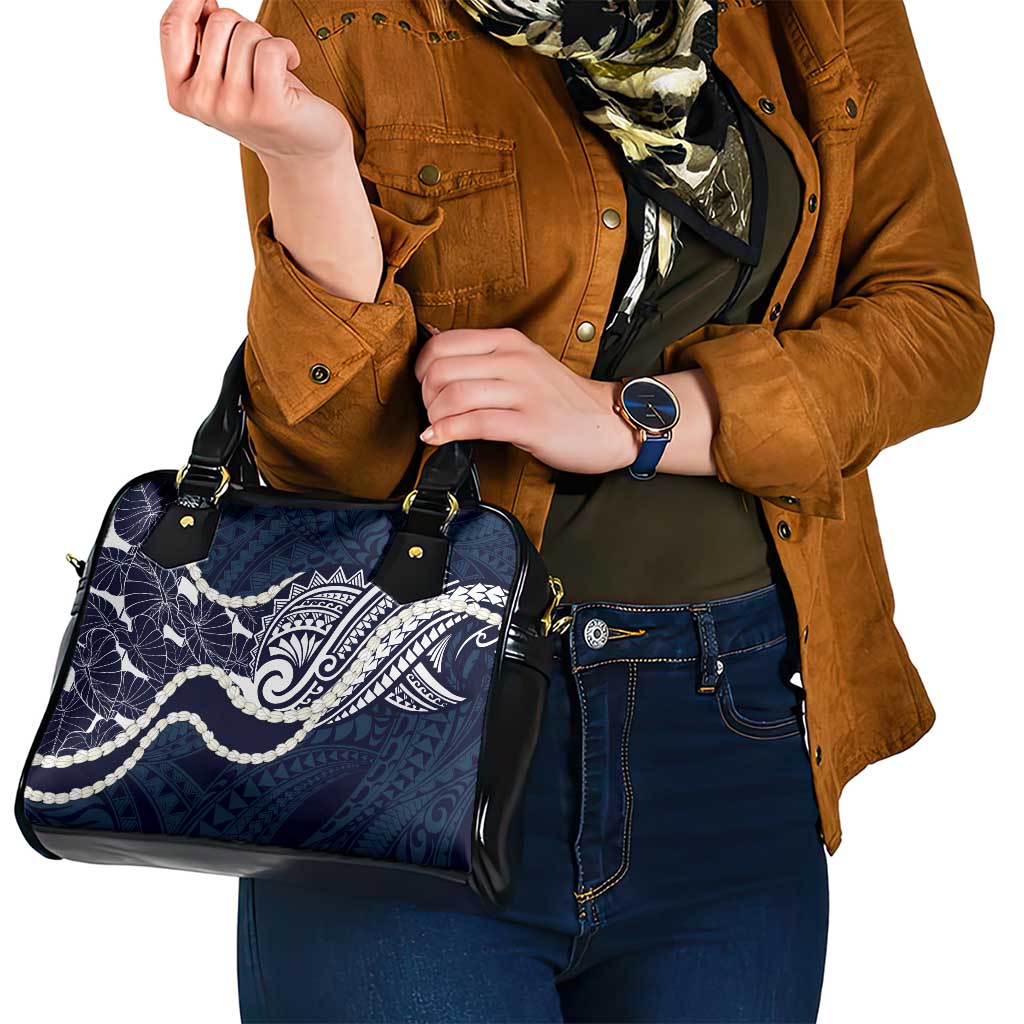 Aloha Hawaii Kalo Pikake Lei Shoulder Handbag Chest Tattoo Oxford Blue Hawaiian Pattern
