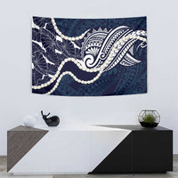 Aloha Hawaii Kalo Pikake Lei Tapestry Chest Tattoo Oxford Blue Hawaiian Pattern