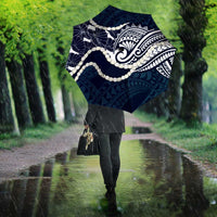 Aloha Hawaii Kalo Pikake Lei Umbrella Chest Tattoo Oxford Blue Hawaiian Pattern