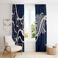 Aloha Hawaii Kalo Pikake Lei Window Curtain Chest Tattoo Oxford Blue Hawaiian Pattern