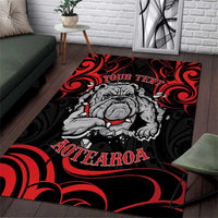 Personalised Aotearoa Bulldog Area Rug NZ Maori Tattoo LT14 Red - Polynesian Pride