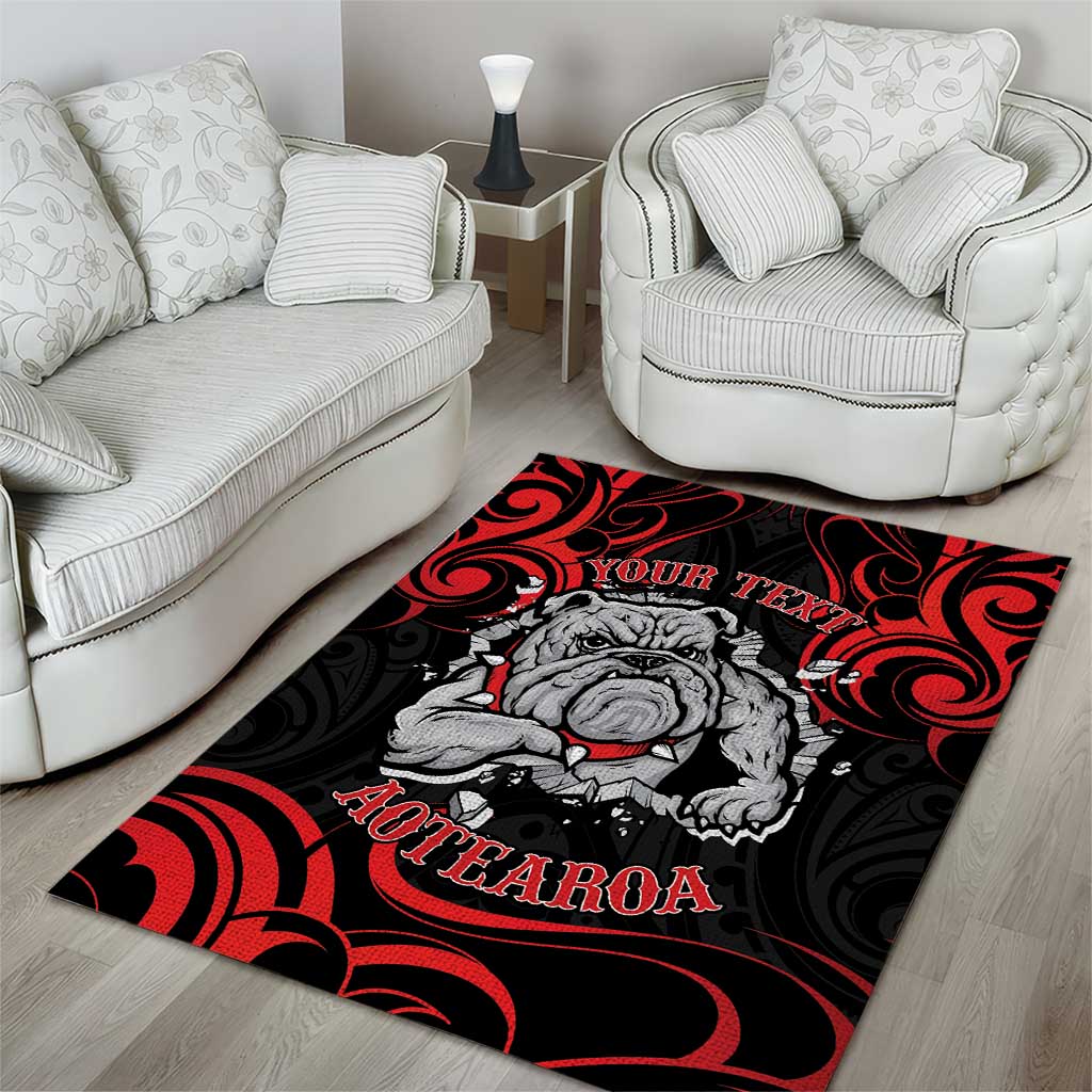 Personalised Aotearoa Bulldog Area Rug NZ Maori Tattoo LT14 - Polynesian Pride