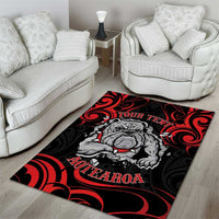 Personalised Aotearoa Bulldog Area Rug NZ Maori Tattoo LT14 - Polynesian Pride