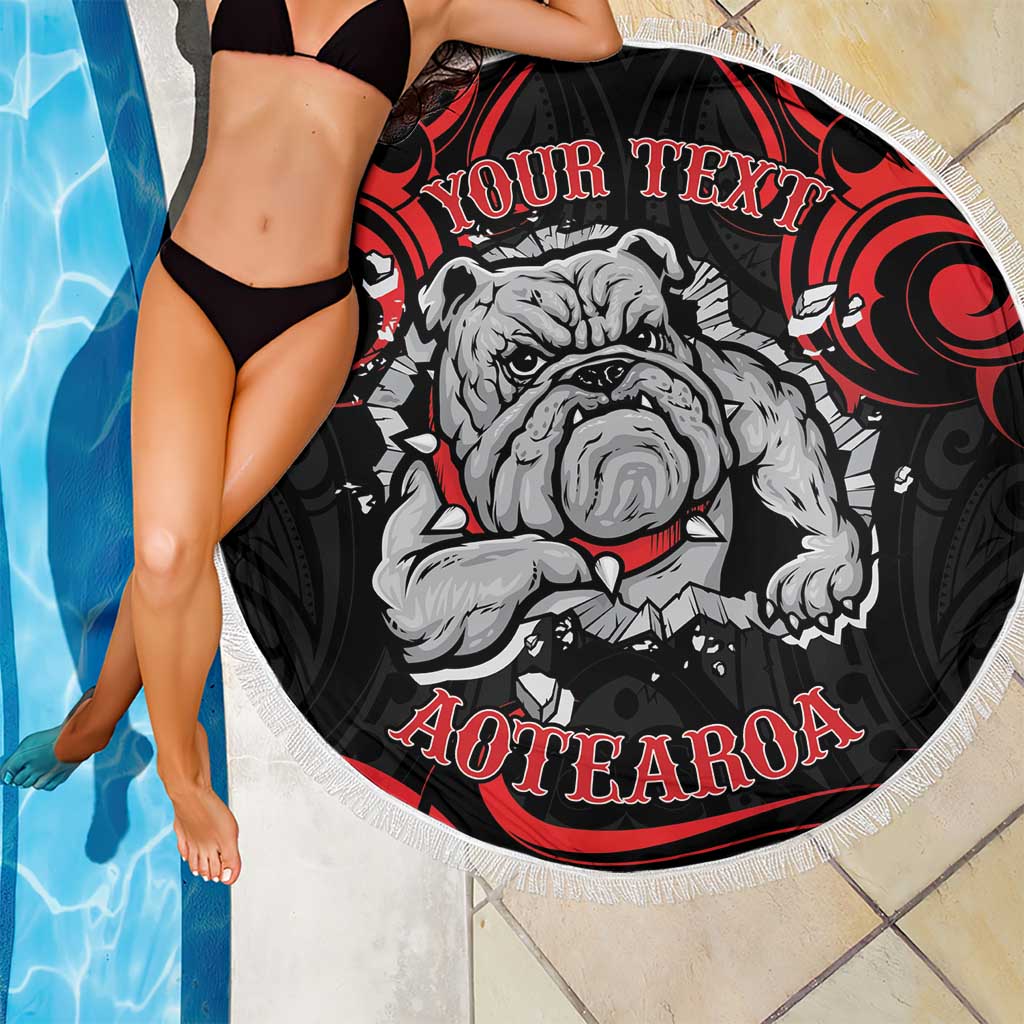 Personalised Aotearoa Bulldog Beach Blanket NZ Maori Tattoo LT14 - Polynesian Pride