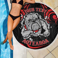 Personalised Aotearoa Bulldog Beach Blanket NZ Maori Tattoo LT14 - Polynesian Pride