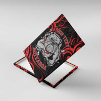 Personalised Aotearoa Bulldog Canvas Wall Art NZ Maori Tattoo LT14 With Frame Red - Polynesian Pride
