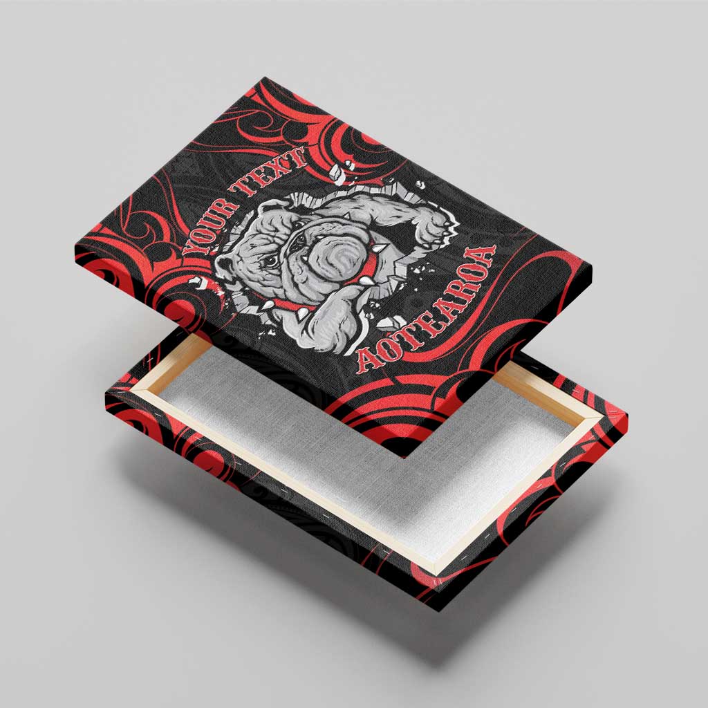 Personalised Aotearoa Bulldog Canvas Wall Art NZ Maori Tattoo LT14 - Polynesian Pride