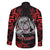 Personalised Aotearoa Bulldog Family Matching Off The Shoulder Long Sleeve Dress and Hawaiian Shirt NZ Maori Tattoo