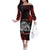 Personalised Aotearoa Bulldog Family Matching Off The Shoulder Long Sleeve Dress and Hawaiian Shirt NZ Maori Tattoo