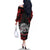Personalised Aotearoa Bulldog Family Matching Off The Shoulder Long Sleeve Dress and Hawaiian Shirt NZ Maori Tattoo