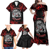 Personalised Aotearoa Bulldog Family Matching Off Shoulder Maxi Dress and Hawaiian Shirt NZ Maori Tattoo LT14 - Polynesian Pride
