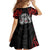 Personalised Aotearoa Bulldog Family Matching Off Shoulder Short Dress and Hawaiian Shirt NZ Maori Tattoo