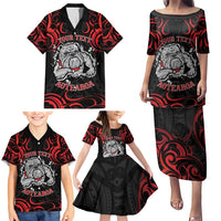Personalised Aotearoa Bulldog Family Matching Puletasi and Hawaiian Shirt NZ Maori Tattoo LT14 - Polynesian Pride