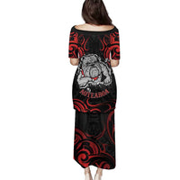 Personalised Aotearoa Bulldog Family Matching Puletasi and Hawaiian Shirt NZ Maori Tattoo LT14 - Polynesian Pride