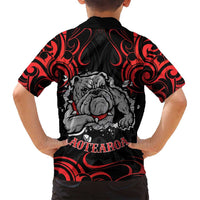 Personalised Aotearoa Bulldog Family Matching Tank Maxi Dress and Hawaiian Shirt NZ Maori Tattoo LT14 - Polynesian Pride