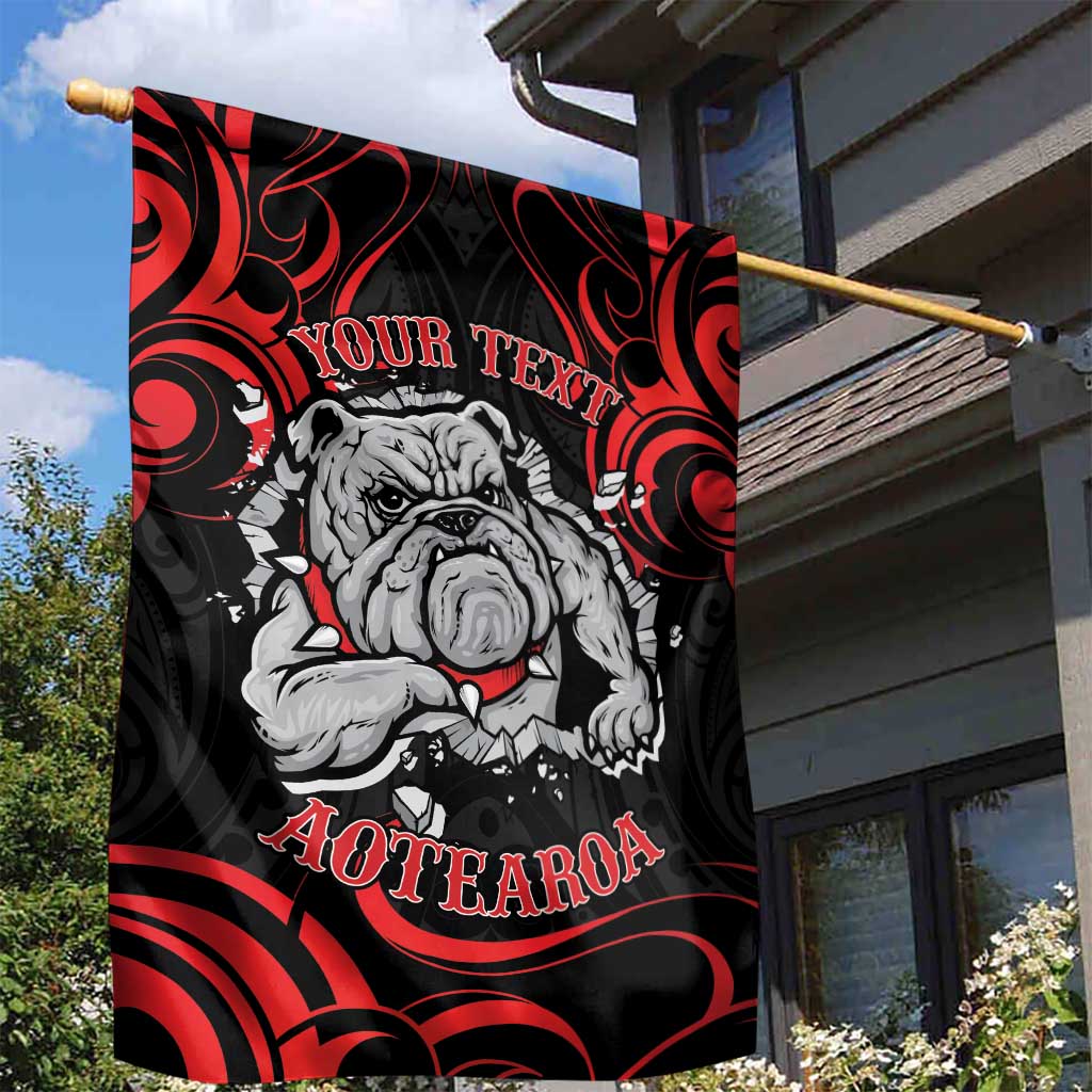 Personalised Aotearoa Bulldog Garden Flag NZ Maori Tattoo LT14 - Polynesian Pride