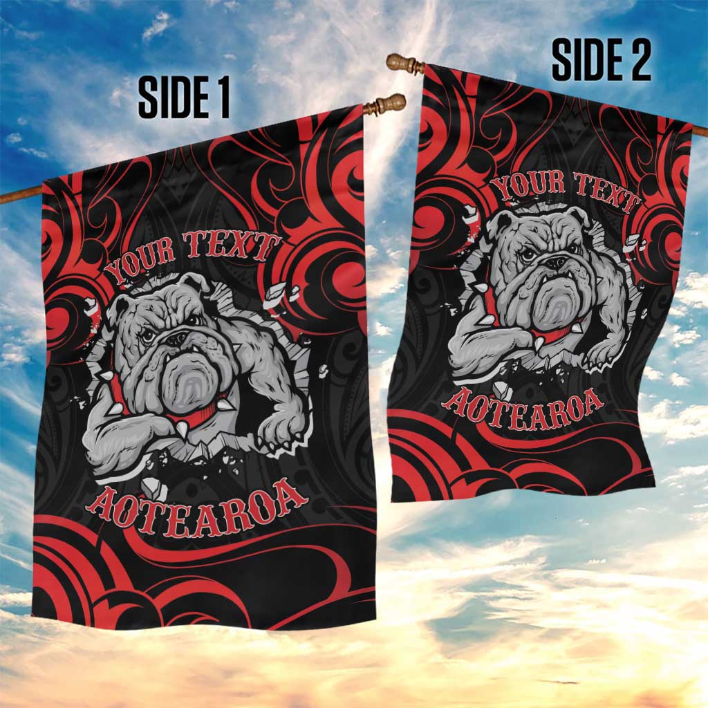 Personalised Aotearoa Bulldog Garden Flag NZ Maori Tattoo LT14 - Polynesian Pride