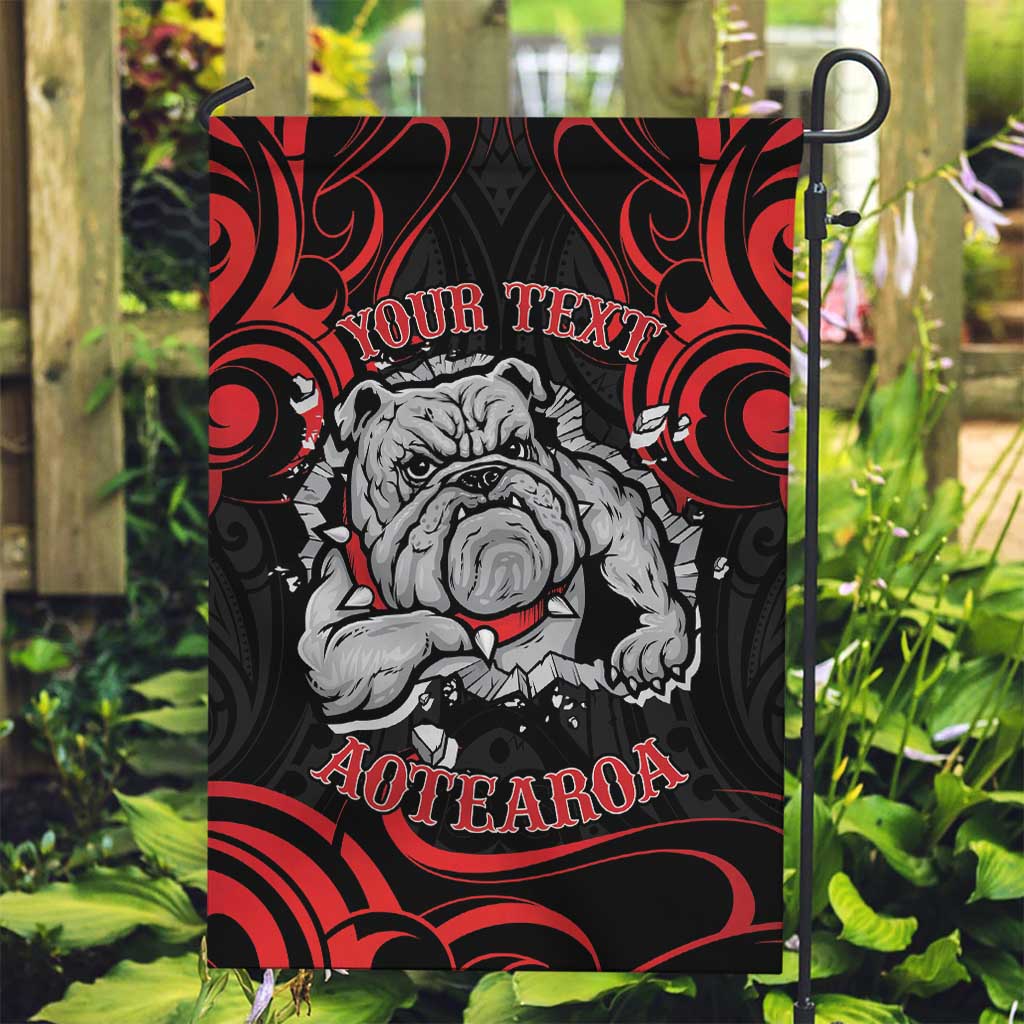 Personalised Aotearoa Bulldog Garden Flag NZ Maori Tattoo LT14 Garden Flag Red - Polynesian Pride