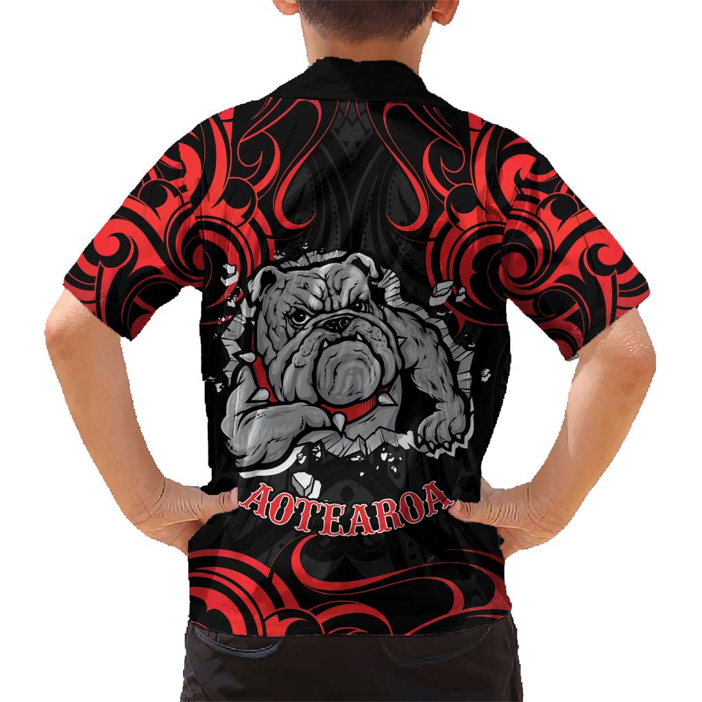 Personalised Aotearoa Bulldog Kid Hawaiian Shirt NZ Maori Tattoo LT14 - Polynesian Pride