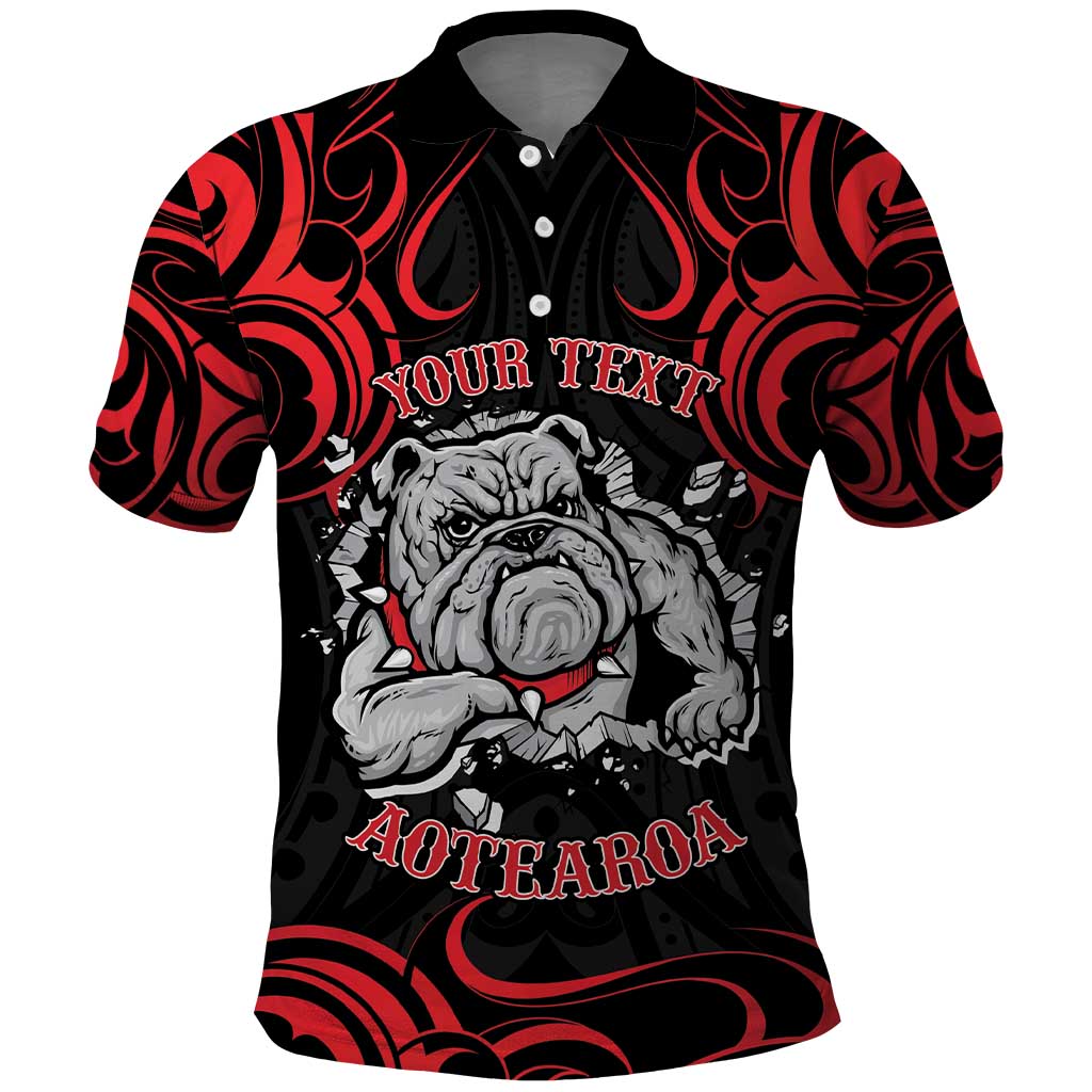 Personalised Aotearoa Bulldog Polo Shirt NZ Maori Tattoo