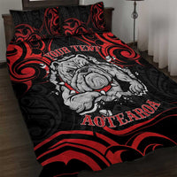 Personalised Aotearoa Bulldog Quilt Bed Set NZ Maori Tattoo LT14 Red - Polynesian Pride