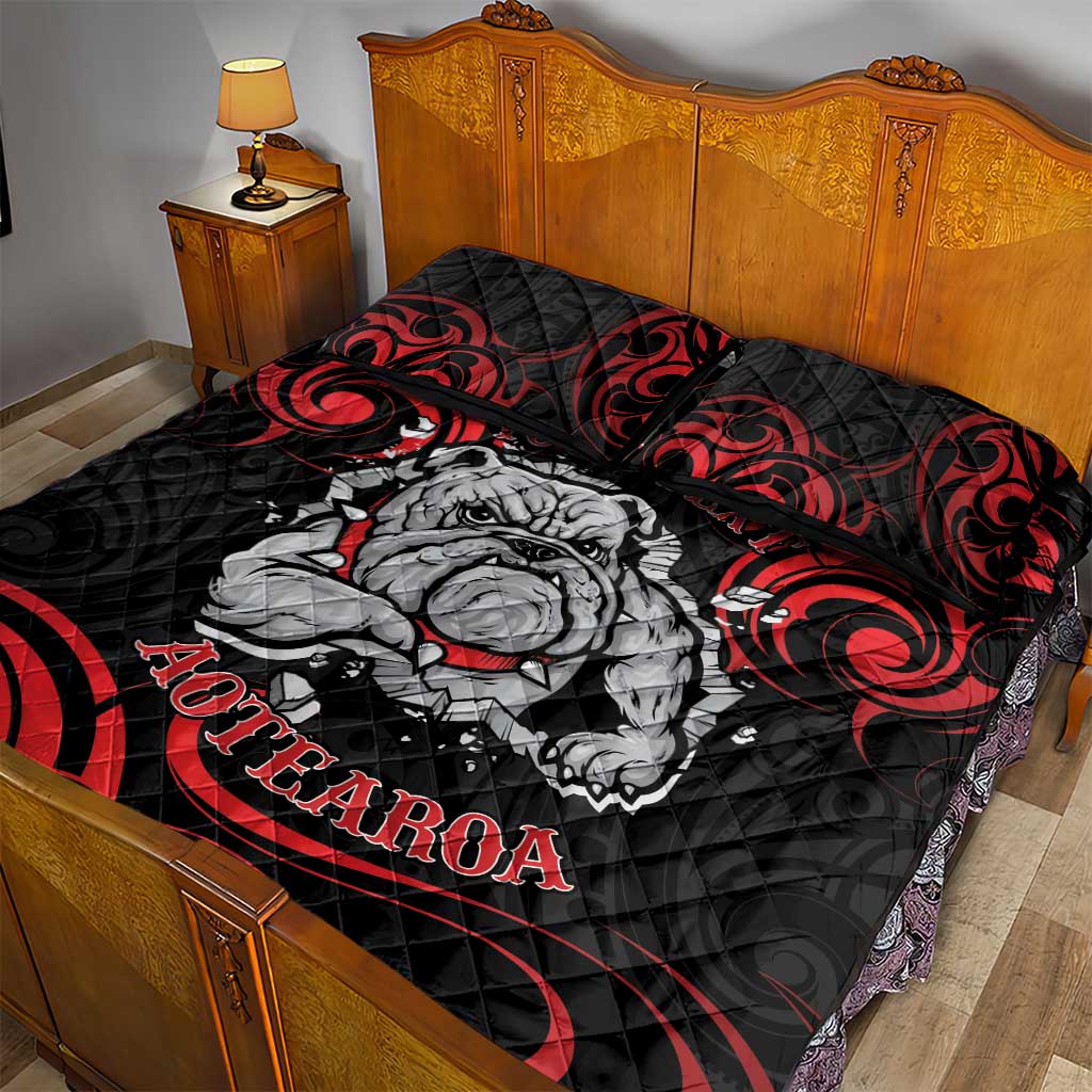 Personalised Aotearoa Bulldog Quilt Bed Set NZ Maori Tattoo LT14 - Polynesian Pride