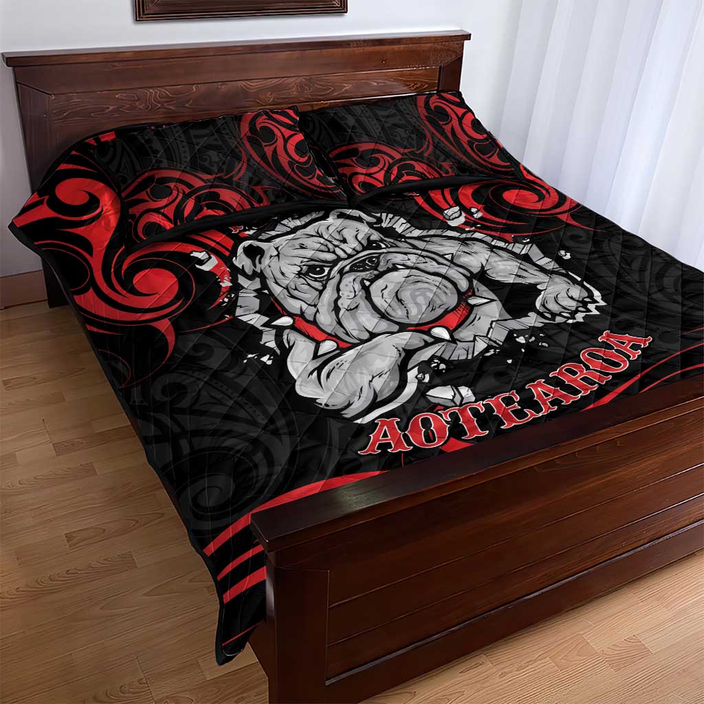 Personalised Aotearoa Bulldog Quilt Bed Set NZ Maori Tattoo LT14 - Polynesian Pride